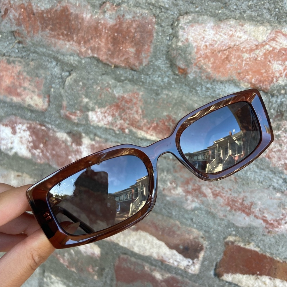 Rectangular frame brown Ray Bans sunglasses